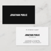 Professional Black White Modern Elite Minimalistis Visitekaartje (Voorkant / Achterkant)