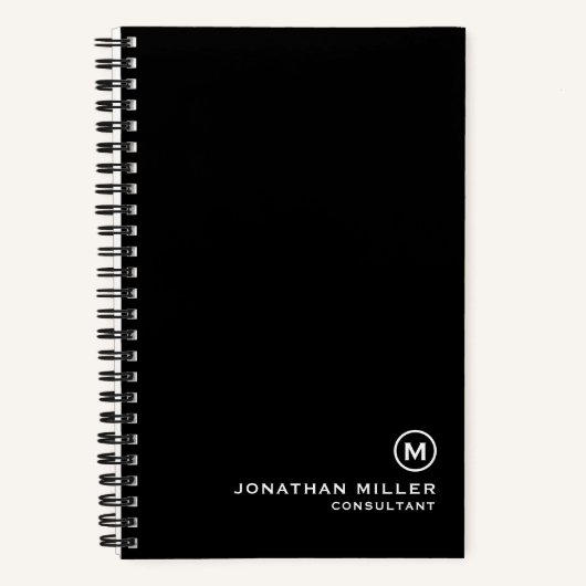 Professional Black White Monogram 5,5 x 8,5 Notitieboek (Voorkant)