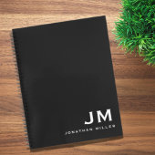 Professional Black White Monogram Initialen Notitieboek