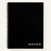 Professional Black & White Notitieboek met "Notes" (Voorkant)