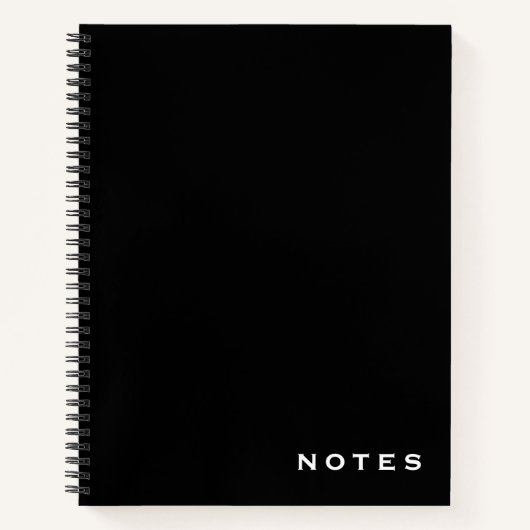 Professional Black & White Notitieboek met "Notes" (Voorkant)