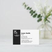 Professional Black & White Plumber Visitekaartje Klantenkaartje (Staand voorkant)