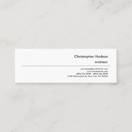 Professional Black White Simple Plain Architect Mini Visitekaartje