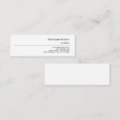Professional Black White Simple Plain Architect Mini Visitekaartje (Voorkant / Achterkant)