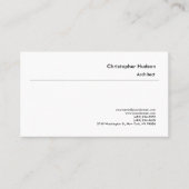 Professional Black White Simple Plain Architect Visitekaartje (Voorkant)