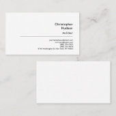 Professional Black White Simple Plain Architect Visitekaartje (Voorkant / Achterkant)