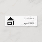 Professional Black White Simple Plain Realtor Mini Visitekaartje (Voorkant)