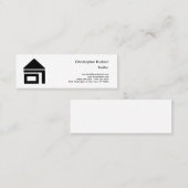 Professional Black White Simple Plain Realtor Mini Visitekaartje (Voorkant / Achterkant)
