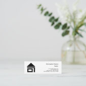 Professional Black White Simple Plain Realtor Mini Visitekaartje (Staand voorkant)