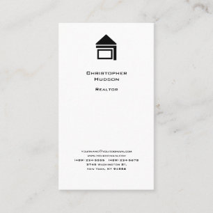 Professional Black White Simple Plain Realtor Visitekaartje