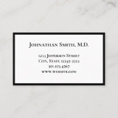 Professional Black White Sjabloon Doctor's Kantoor Afsprakenkaartje (Achterkant)