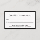 Professional Black White Sjabloon Doctor's Kantoor Afsprakenkaartje (Voorkant)