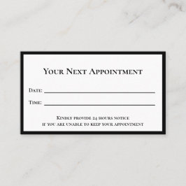 Professional Black White Sjabloon Doctor's Kantoor Afsprakenkaartje