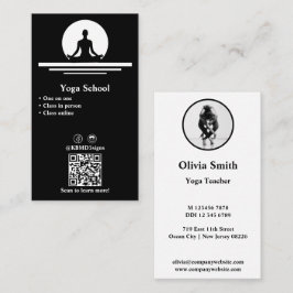 Professional Black & White Yoga-Visitekaartje Klantenkaartje