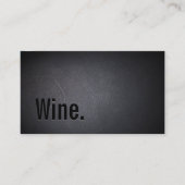 Professional Black Wine Minimalist Sommelier Visitekaartje (Voorkant)