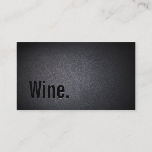 Professional Black Wine Minimalist Sommelier Visitekaartje (Voorkant)