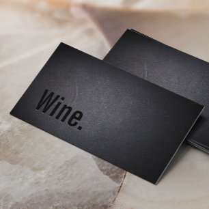 Professional Black Wine Minimalist Sommelier Visitekaartje