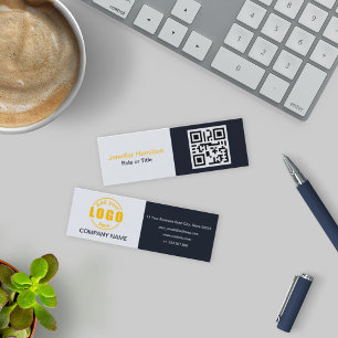 Professional Black Yellow voeg uw Logo QR Code toe Mini Visitekaartje