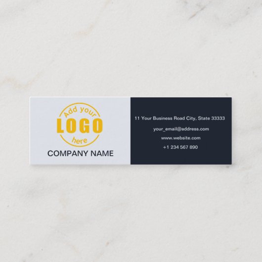 Professional Black Yellow voeg uw Logo QR Code toe Mini Visitekaartje (Achterkant)