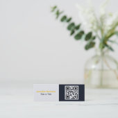 Professional Black Yellow voeg uw Logo QR Code toe Mini Visitekaartje (Staand voorkant)