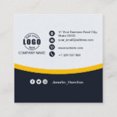 Professional Black Yellow voeg uw Logo QR Code toe Vierkante Visitekaartje (Achterkant)