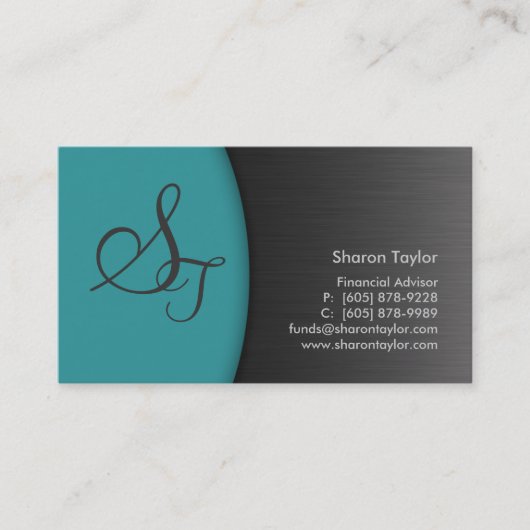 Professional Blauwgroen Visitekaartje (Voorkant)