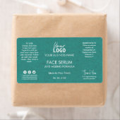 Professional Blauwgroen White Text Kraft Face Oil  Etiket (Insitu)