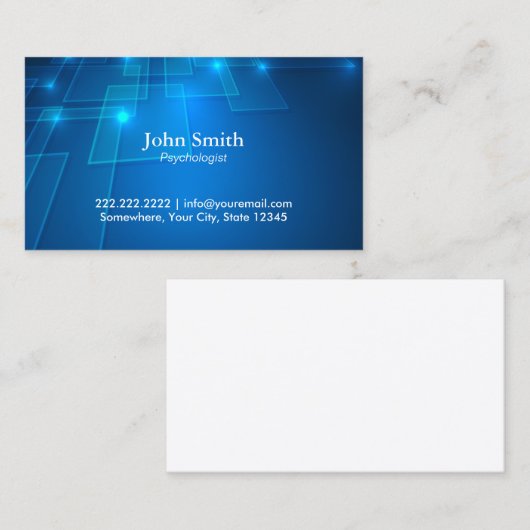 Professional Blue Background Psycholoog Visitekaartje (Voorkant / Achterkant)