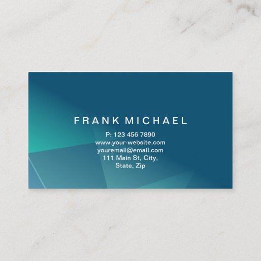 Professional Blue Black en Green Visitekaartje (Achterkant)