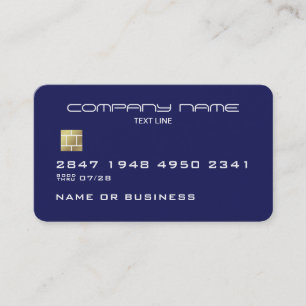 Professional Blue Faux Credit Kaart Visitekaartje