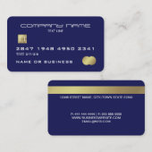 Professional Blue Faux Credit Kaart Visitekaartje (Voorkant / Achterkant)