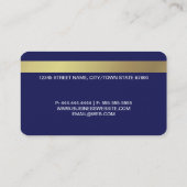 Professional Blue Faux Credit Kaart Visitekaartje (Achterkant)