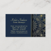 Professional Blue Gold Event Manager Visitekaartje (Achterkant)