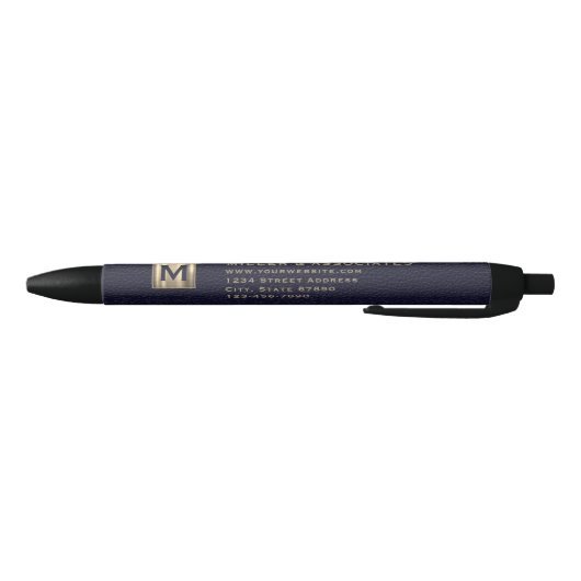 Professional Blue Gold Initiaal Logo Zwarte Inkt Pen (Bodem)