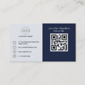 Professional Blue Grey voeg uw Logo QR Code toe Visitekaartje (Voorkant)