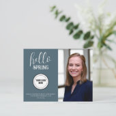 Professional Blue Hallo Spring Real Estate Briefkaart (Staand voorkant)