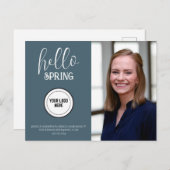 Professional Blue Hallo Spring Real Estate Briefkaart (Voorkant / Achterkant)