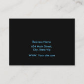 Professional Blue Metal Elegant Modern Black Visitekaartje (Achterkant)