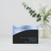 Professional Blue Metal Elegant Modern Black Visitekaartje (Staand voorkant)
