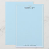 Professional Blue-minimalist Briefpapier (Voorkant / Achterkant)