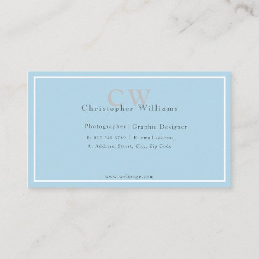 Professional Blue-minimalist - Hartelijk dank Visitekaartje (Achterkant)