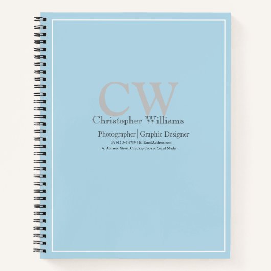 Professional Blue-minimalist Notitieboek (Voorkant)