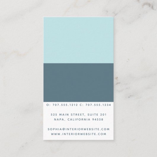 Professional Blue Modern Geometric Visitekaartje (Achterkant)