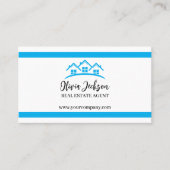 Professional Blue Real Estate Agent Photo Visitekaartje (Voorkant)