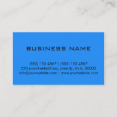 Professional Blue Solid Color Monogram Visitekaartje (Achterkant)