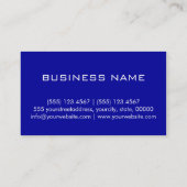 Professional Blue Solid Color Monogram Visitekaartje (Achterkant)