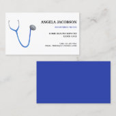 Professional Blue Stethoscope Nurse Business Card Visitekaartje (Voorkant / Achterkant)