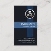 Professional Blue Stripes Silver Chauffeur Visitekaartje (Voorkant)