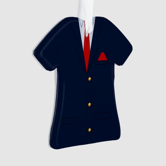 Professional Blue Suit Red Stropdas Boss Ornament (voorkant)