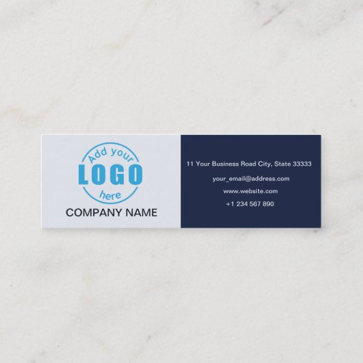 Professional Blue voeg uw Logo QR toe Mini Visitekaartje (Achterkant)